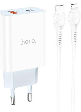 Зарядное устройство hoco type-c для lightning charger set c97a | 1usb/1type-c, 20w/3a, qc/pd|