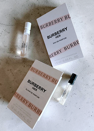 Burberry her eau de parfum и her elixir de parfum парфюмированная вода набор пробников 2х1.5 мл
оригинал.