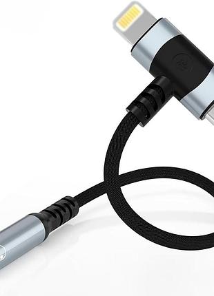 Адаптер leloco 2‑in‑1 usb‑c + lightning