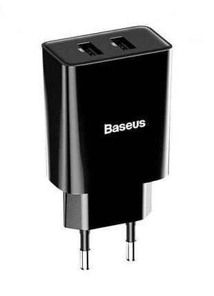 Адаптер сетевой зарядное устройство baseus speed mini 2usb 2a 10.5w ccfs-r02 черный