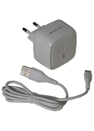 Адаптер сетевой koni strong с кабелем lightning ks71q(l), белый