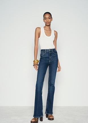 Джинси кльош з високою посадкою zara