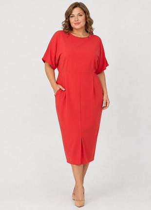 Женское красное платье boohoo , размер uk 24, евро 52.