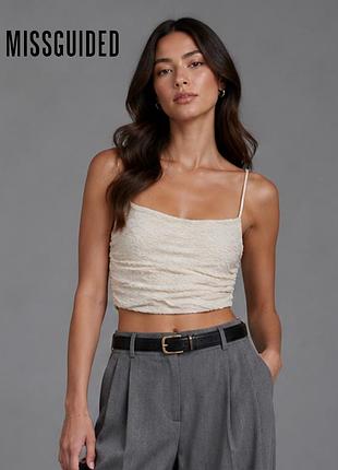Новый свет бежевый топ с люрексом на бретелях missguided 6(2) 8(2) 10(2)
