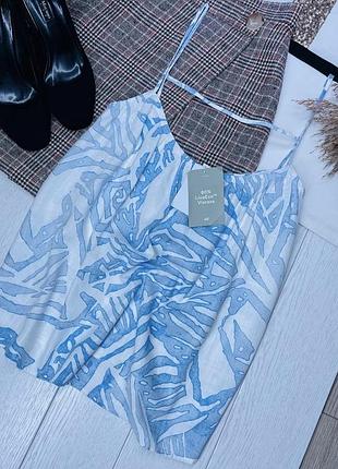 Новий лляний топ h&m m oversize прямий топ з льону літній топ на тонких бретельках
