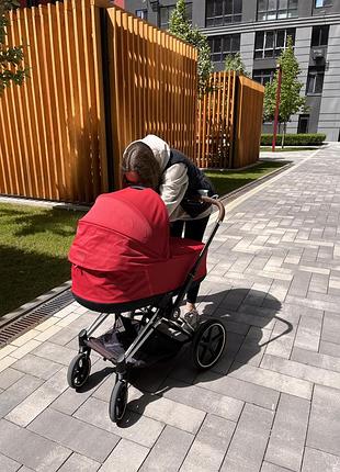 Сайбекс пріам червоний ❤️ cybex priam iii 2в1 chrome brown/true red