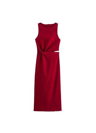 Елегантна облягаюча сукня насиченого червоного кольору zara
