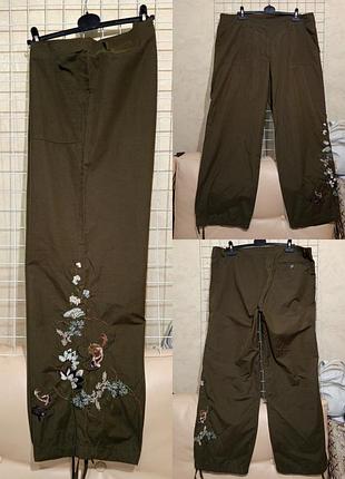 Женские широкие брюки khaki