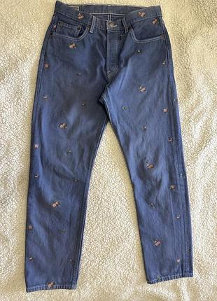 Колекційні джинси levi's 501 premium з вишивкою — оригінал
