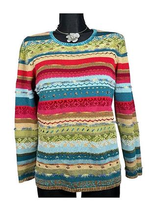 Винтажный вязаный этно джемпер patchwork type vintage 2000s y2k 90s