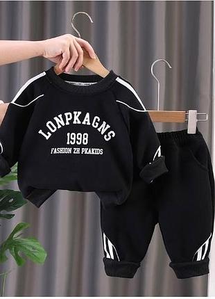 Костюм 95, р.80,90,100,120, трикотаж, черный