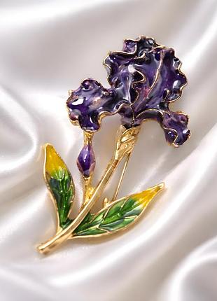 Витончена брошка ірис фіолетовий 🌿💜✨