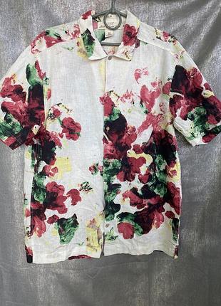 Чоловіча сорочка котон льон h&m