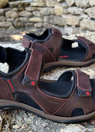 Сандалії чоловічі шкіряні merrell sandspur leather sport brown