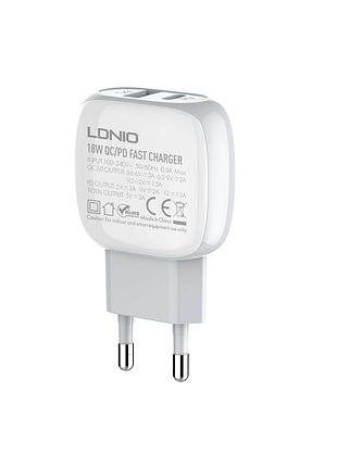 Сетевое зарядное устройство type-c to lightning cable a2313c |1usb/1type-c, qc/pd, 3a|