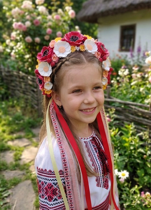 Венчик для девочки с лентами. из фоамирана, ручная работа