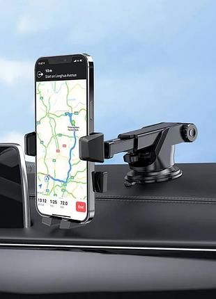 Универсальный автодержатель hoco david one-button center console car holder ca83 360° black 3