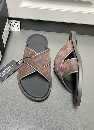 Чоловічі шкіряні шльопанці zegna