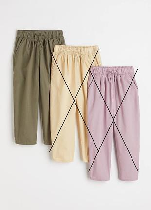 Новые стильные брюки на резинке h&amp;m для девочки р.134 хаки