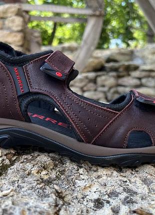 Сандалії чоловічі шкіряні merrell sandspur leather sport brown 2