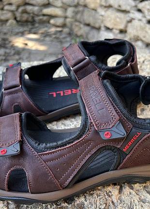 Сандалії чоловічі шкіряні merrell sandspur leather sport brown 3