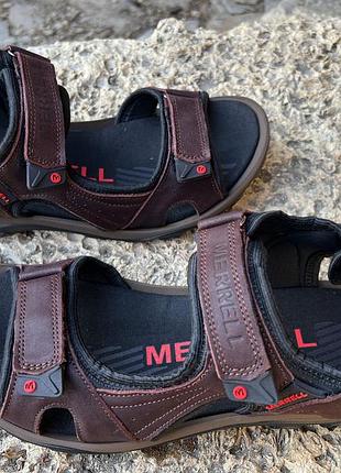 Сандалії чоловічі шкіряні merrell sandspur leather sport brown 4