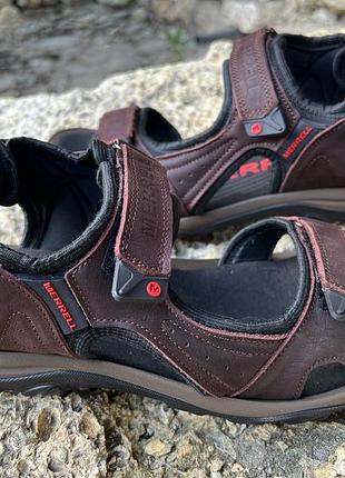 Сандалії чоловічі шкіряні merrell sandspur leather sport brown 5