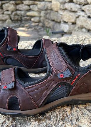 Сандалії чоловічі шкіряні merrell sandspur leather sport brown 6