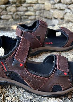 Сандалії чоловічі шкіряні merrell sandspur leather sport brown 8