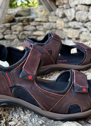 Сандалії чоловічі шкіряні merrell sandspur leather sport brown 10