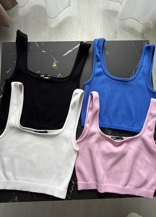 Майка в рубчик, топ в рубчик zara