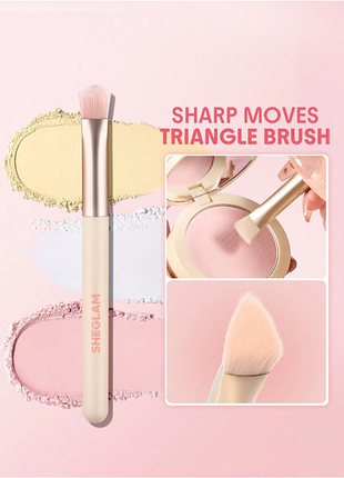 Кисть для макияжа треугольная sheglam sharp moves triangle brush - beige (500045)