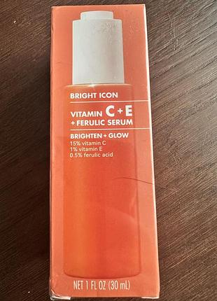 Сироватка для обличчя e.l.f. bright icon vitamin c + e + ferulic serum.