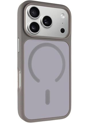 Чехол-накладка metal buttons with magsafe для apple айфон 17 pro max матовый прозрачный с металлическими кнопками, противоударный