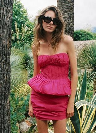 Сукня жіноча рожева відкриті плечі zara new