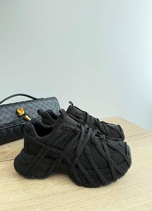 Кроссовки черные кожа+замша