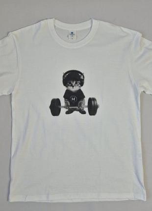 Футболка тышка y2k gym swag кот с штангой