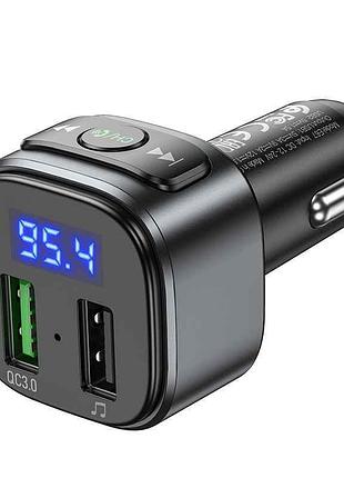 Автомобильный адаптер hoco fighter bt fm transmitter e67 bt5.0 2хusb udisk 3a qc
