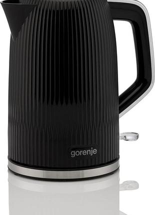 Електричний чайник gorenje k17dpb, 1.7 л, 2200 вт, strix, пластик, чорний матовий