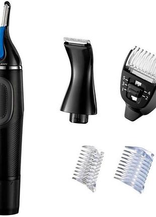 Триммер для носа и ушей remington nano series lithium 4 насадки / работа от батареек черный (ne3870)