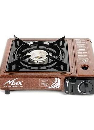 Портативная туристическая газовая плита maxsun ms-2500lpg с кейсом brown