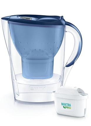 Глечик для очищення води brita marella mxpro 2.4 л 1.4 л фільтрована вода синій