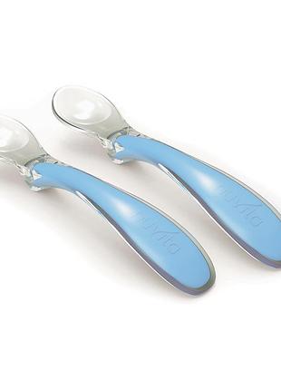 Набор силиконовых ложечек nuvita nv8480coolblue easy eating 2 шт от 6 месяцев blue