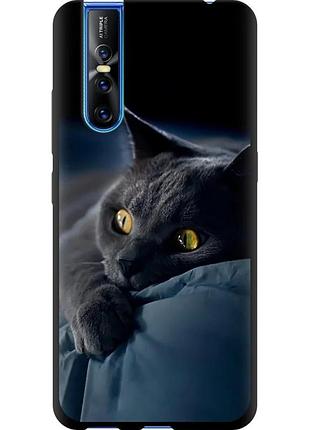 Чехол tpu на телефон vivo v15 pro дымчатый кот "825b-1763-58250"