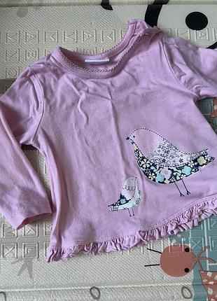 Рожева кофтинка f&f baby з пташками