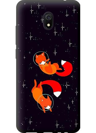 Чехол tpu на телефон xiaomi redmi 8a лисички в космосе "4519b-1794-58250"