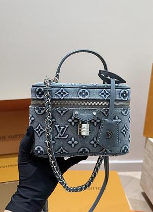 Брендова жіноча сумка луи vanity chain pouch denim premium