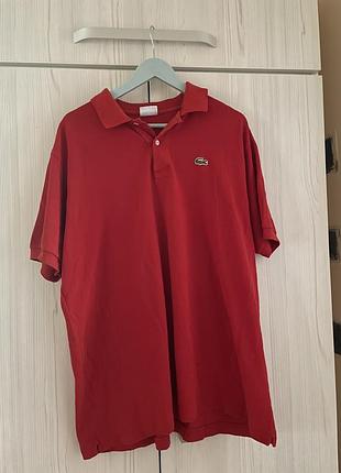 Поло lacoste original червоного кольору