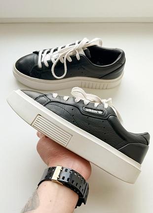 Женские кожаные кроссовки adidas originals sleek super