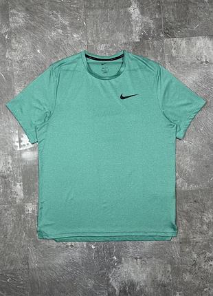 Футболка nike найк dri-fit m спортивна чоловіча бігова для залу тренувань оригінал зелена nike pro найк про т-shirt nike cz1181-370 меланж м’ятна